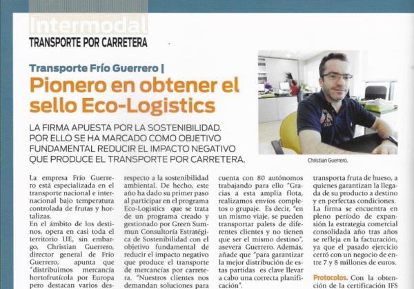 Transportes Frío Guerrero - Pionero en obtener el sello Eco-Logistics